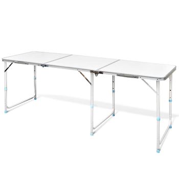 Mesita Plegable De Aluminio Camping 180 X 60 Cm