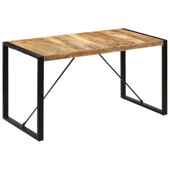 Mesa De Comedor Madera Maciza De Mango 140x70x75 Cm