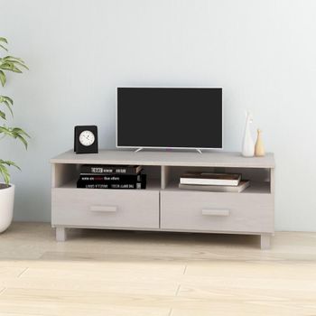 Mueble De Tv Hamar Madera Maciza De Pino Blanco 106x40x40 Cm