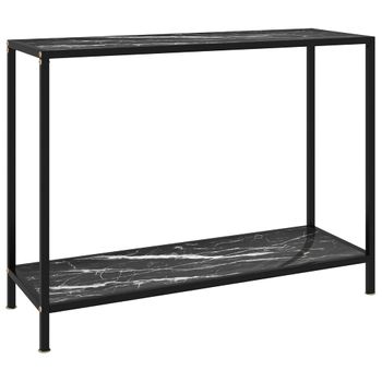 Mesa De Consola Negro Vidrio Templado 100x35x75 Cm