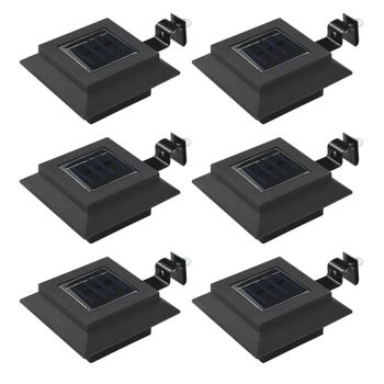 Lámparas Solares De Exterior Led Cuadradas 6 Uds 12 Cm Negro