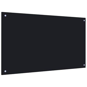 Protección Salpicaduras Cocina Vidrio Templado Negro 100x60 Cm