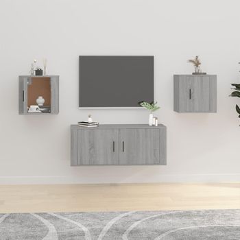 Muebles Para Tv De Pared 2 Uds Gris Sonoma 40x34,5x40 Cm