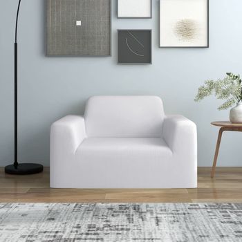 Funda Elástica Para Sillón Poliéster Jersey Blanca