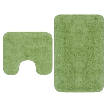 Conjunto De Alfombrillas De Baño De Tela 2 Piezas Verde