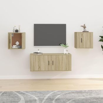 Muebles Para Tv De Pared 2 Uds Roble Sonoma 40x34,5x40 Cm