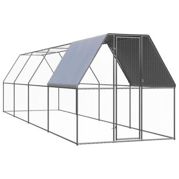 Jaula Gallinero De Exterior De Acero Galvanizado 2x8x2 M