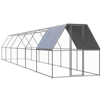 Jaula Gallinero De Exterior De Acero Galvanizado 2x12x2 M