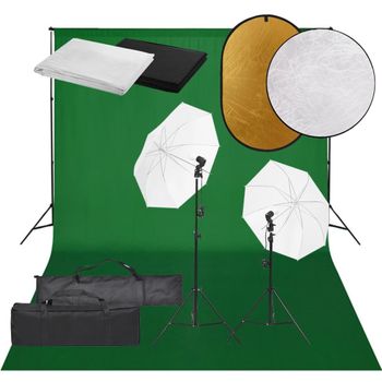 Kit De Estudio Fotográfico Con Set De Luces, Fondo Y Reflector