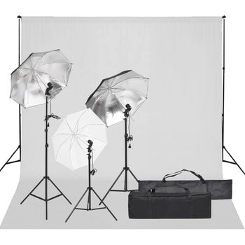 Kit De Estudio Fotográfico Con Set De Luces Y Fondo