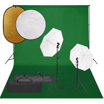 Kit De Estudio Fotográfico Con Set De Luces, Fondo Y Reflector