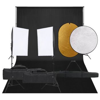 Kit De Estudio Fotográfico Con Set De Luces, Fondo Y Reflector