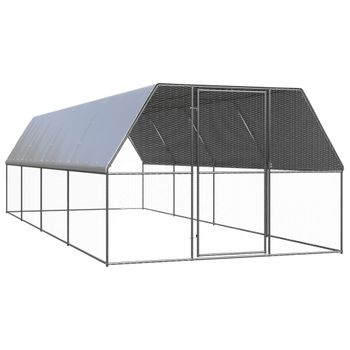 Jaula Gallinero De Exterior De Acero Galvanizado 3x8x2 M