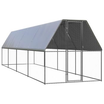 Jaula Gallinero De Exterior De Acero Galvanizado 2x8x2 M