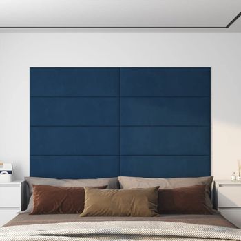 Paneles De Pared 12 Uds Terciopelo Azul 90x30 Cm 3,24 M²