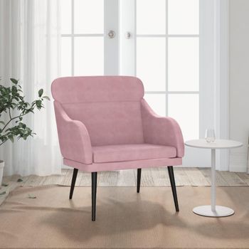 Sillón De Terciopelo Rosa 63x76x80 Cm