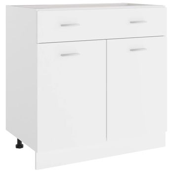 Armario Inferior De Cocina Madera Blanco 80x46x81,5 Cm