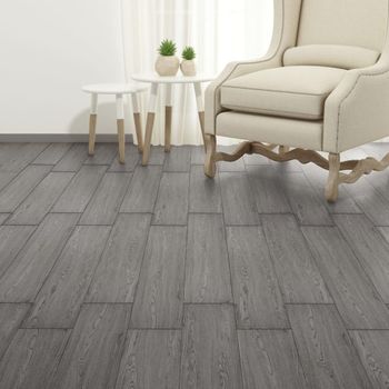 Lamas Para Suelo De Pvc Autoadhesivas Gris Oscuro 2,51 M² 2 Mm