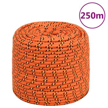 Cuerda De Barco Polipropileno Naranja 8 Mm 250 M