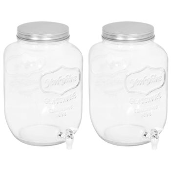 Dispensadores De Bebida 2 Unidades Vidrio 8050 Ml