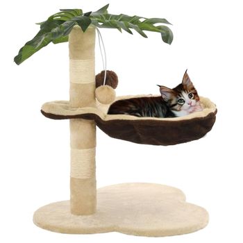 Rascador Para Gatos Con Poste De Sisal 50 Cm Beige Y Marrón