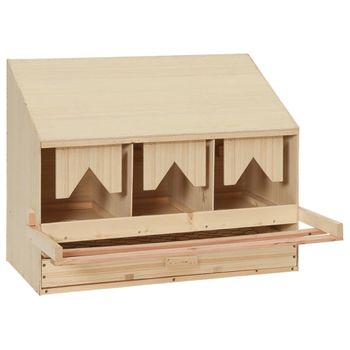 Ponedero Para Gallinas 3 Compartimentos Madera Pino 72x33x54 Cm