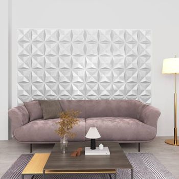 Paneles De Pared 3d 12 Unidades Blanco Origami 3 M² 50x50 Cm