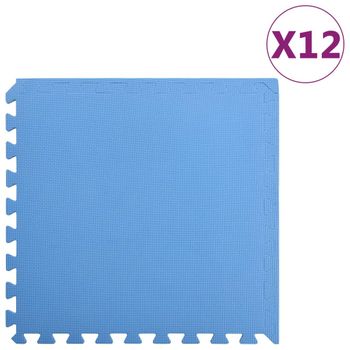 Alfombrillas De Goma Eva Azul 12 Uds 4,32 ㎡