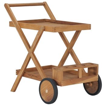 Carrito Del Té De Madera Maciza De Teca