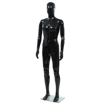 Maniquí De Hombre Completo Base Vidrio Negro Brillante 185 Cm