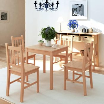 Conjunto De Comedor 5 Piezas Madera De Pino