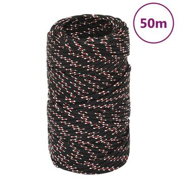 Cuerda De Barco Polipropileno Negra 2 Mm 50 M