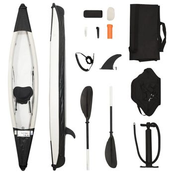 Kayak Inflable Poliéster Negro 375x72x31 Cm