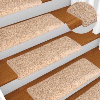 Alfombras De Peldaños De Escalera 15 Uds Dorado 65x21x4 Cm