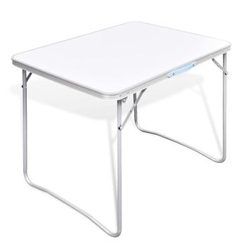 Mesita Plegable Para Camping Con Estructura De Metal, 80 X 60 Cm