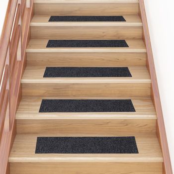 Alfombrilla Autoadhesiva Escalera 15 Uds Gris 76x20 Cm