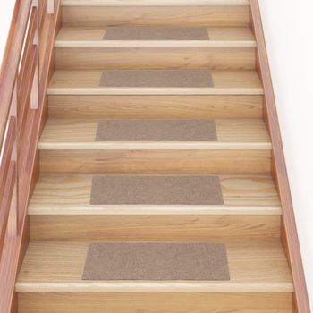 Alfombrilla Autoadhesiva Escalera 15 Uds Marrón Claro 60x25 Cm