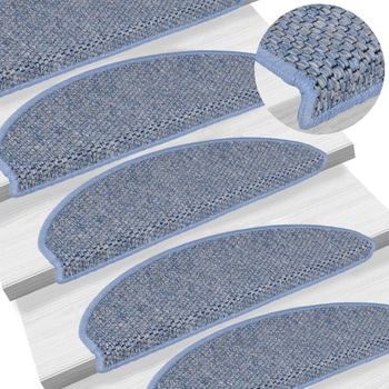 Alfombrilla Autoadhesiva Escalera Sisal 15 Uds Azul 65x21x4 Cm