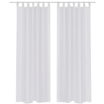 2 Cortinas Blancas Transparentes 140 X 175 Cm