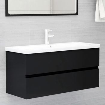 Mueble Con Lavabo Madera De Ingeniería Negro