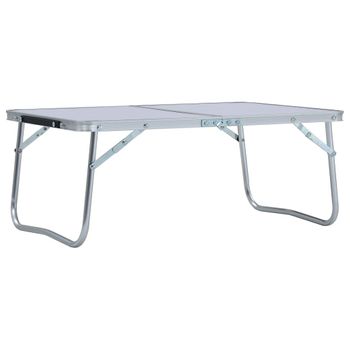 Mesa De Camping Plegable Aluminio Blanca 60x40 Cm