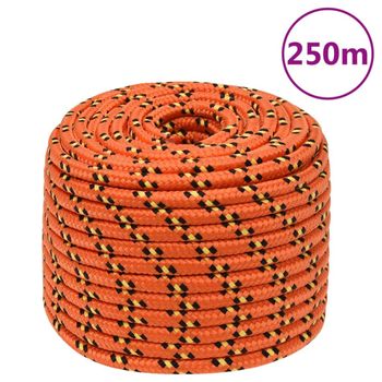 Cuerda De Barco Polipropileno Naranja 14 Mm 250 M