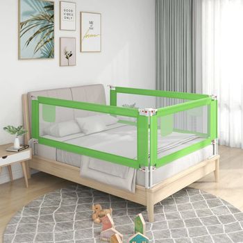 Barandilla De Seguridad Cama De Niño Verde Tela 160x25 Cm