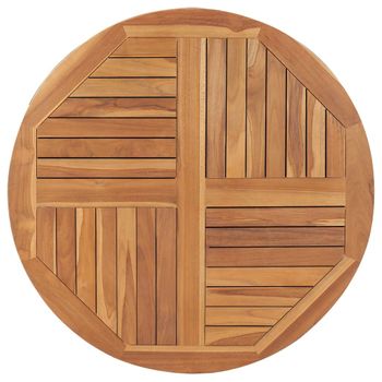 Superficie De Mesa Redonda Madera Maciza De Teca 2,5 Cm 90 Cm