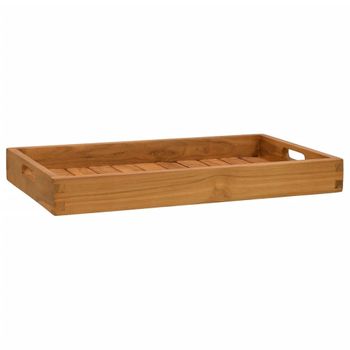 Bandeja De Madera De Teca Maciza 60x35 Cm