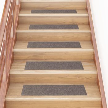 Alfombrilla Autoadhesiva Escalera 15 Uds Crema 76x20 Cm