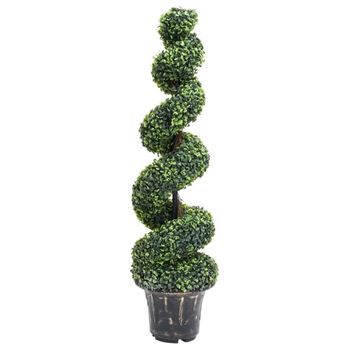 Planta Espiral De Boj Artificial Con Macetero Verde 117 Cm