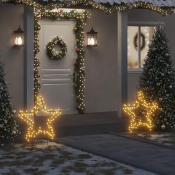 Estrella De Luz Decorativa Navidad Con Estacas 115 Led 85 Cm