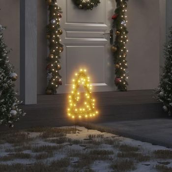 Árbol De Navidad Lde Uces Con Estacas 3 Uds 50 Led 30 Cm