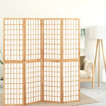 Biombo Plegable Con 4 Paneles Estilo Japonés 160x170 Cm